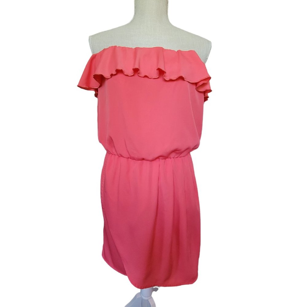 Gap Coral Strapless Dress with Faux wrap Size S